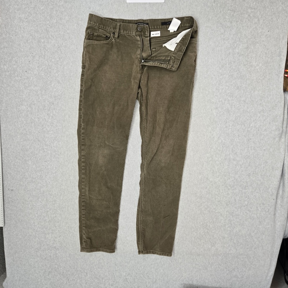 Banana Republic Men Pants 33X32 Olive Traveler Slim Brushed 29" Inseam READ